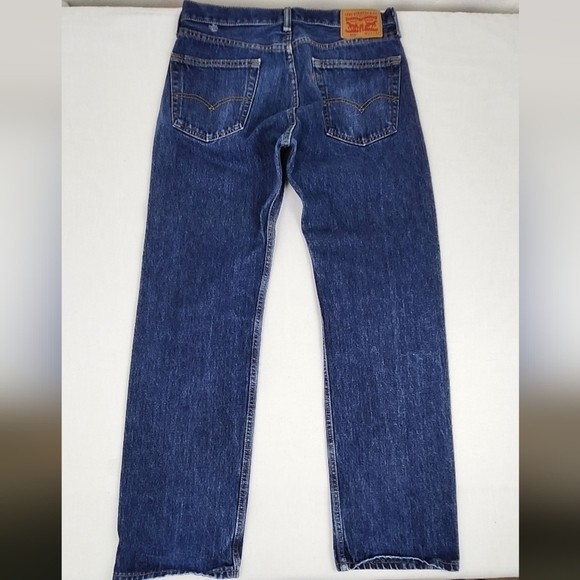 Levis 505 Straight Leg Medium Wash 100% Cotton Denim Jeans 33 × 32 - Picture 4 of 9